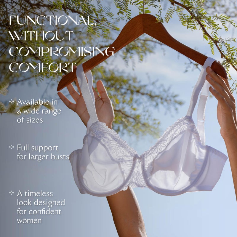 Triumph Ladyform Soft W Minimizing Bra for Women - Soft Full-Coverage Underwire Bra with All-Day Comfort - White, 42C - Image 4